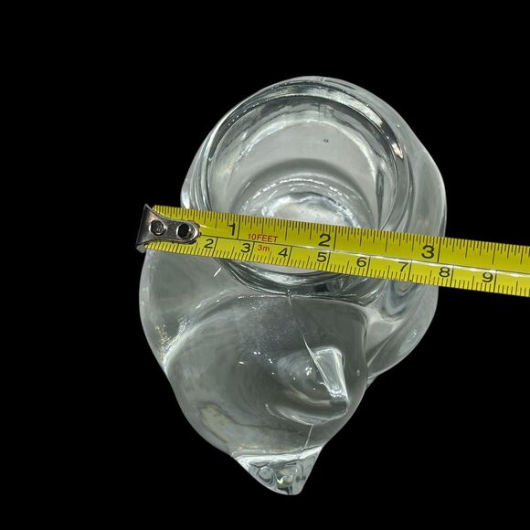 Vintage Indiana Glass Sleeping Cat Crystal Votive Candle Tea Light Holder Kitty - Picture 11 of 11